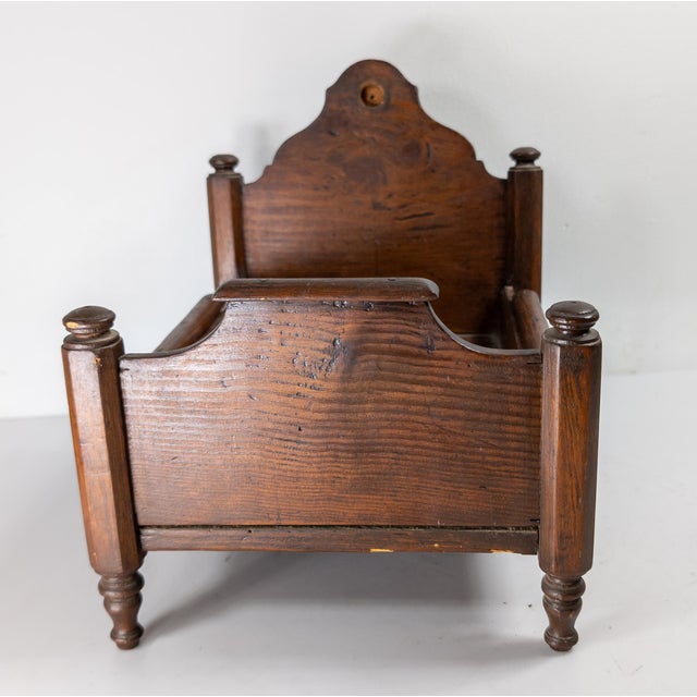 Mid 19th Century 19th Century American Primitive Folk Art Pine Doll Bed in Empire Style For Sale - Image 5 of 16