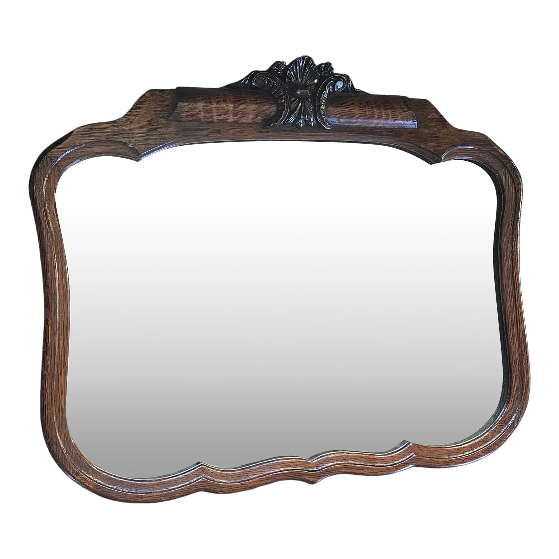 Antique Tiger Oak Mirror | Chairish