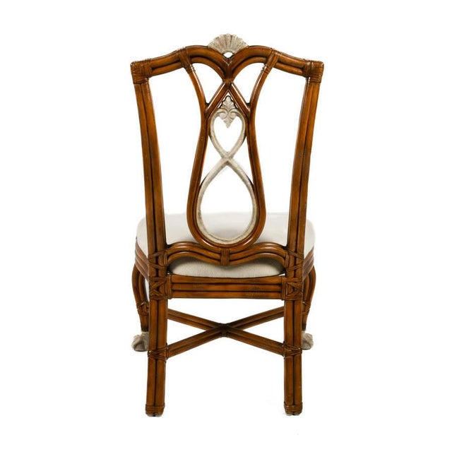 Casa Stradivari Bamboo and Rattan Dining Chair With Ball-and-Claw Feet For Sale - Image 4 of 7