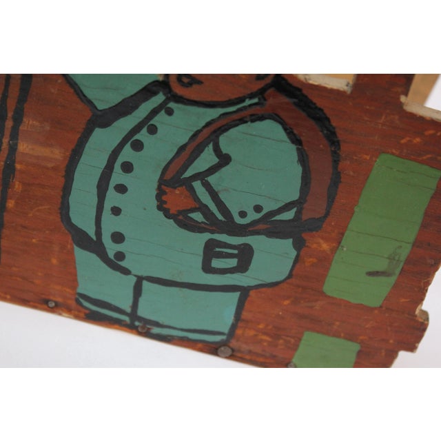 Vintage Folk Art Wooden "Postman" Letter Holder For Sale - Image 10 of 13
