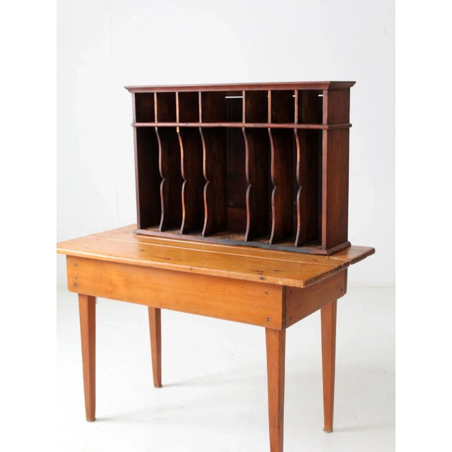 Brown Antique Train Station Desktop Drawer and File Cabinet For Sale - Image 8 of 13