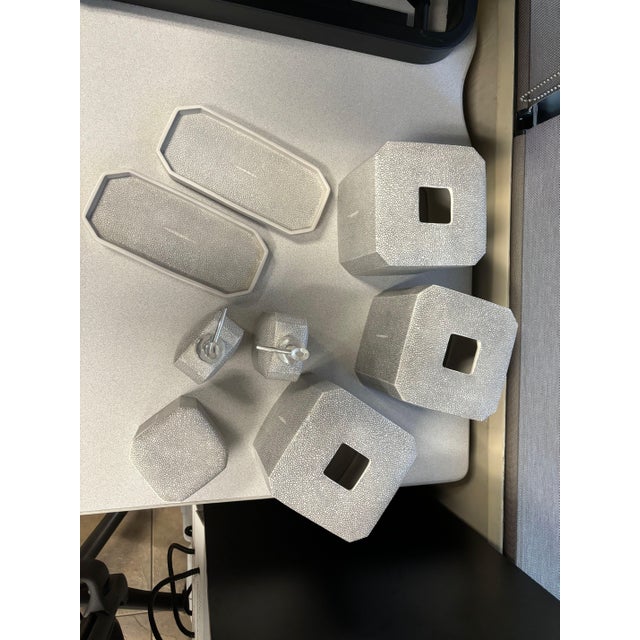 Ceramic "Shagreen" Bath Accessory Boutique Tissue Cover by Kassatex For Sale - Image 7 of 9