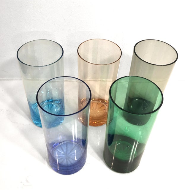 MidCentury Modern MultiColored Glassware Set of 5 Chairish