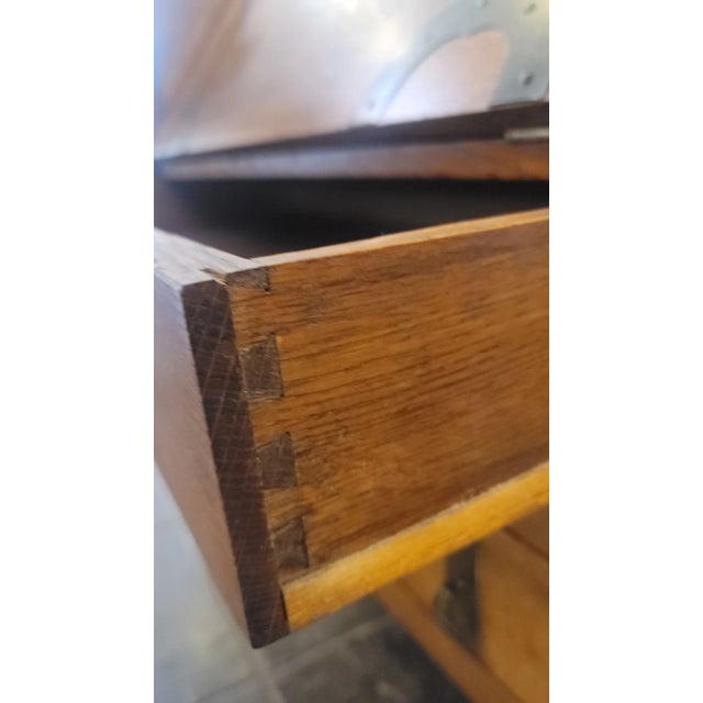 American Mission Arts & Crafts Charles Limbert Strap-Hinge Three Drawer Drop Front Desk C .1910 Rare For Sale - Image 3 of 12