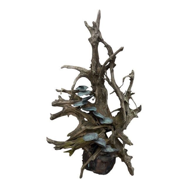 Vintage Copper and Driftwood Naturalistic Fountain For Sale
