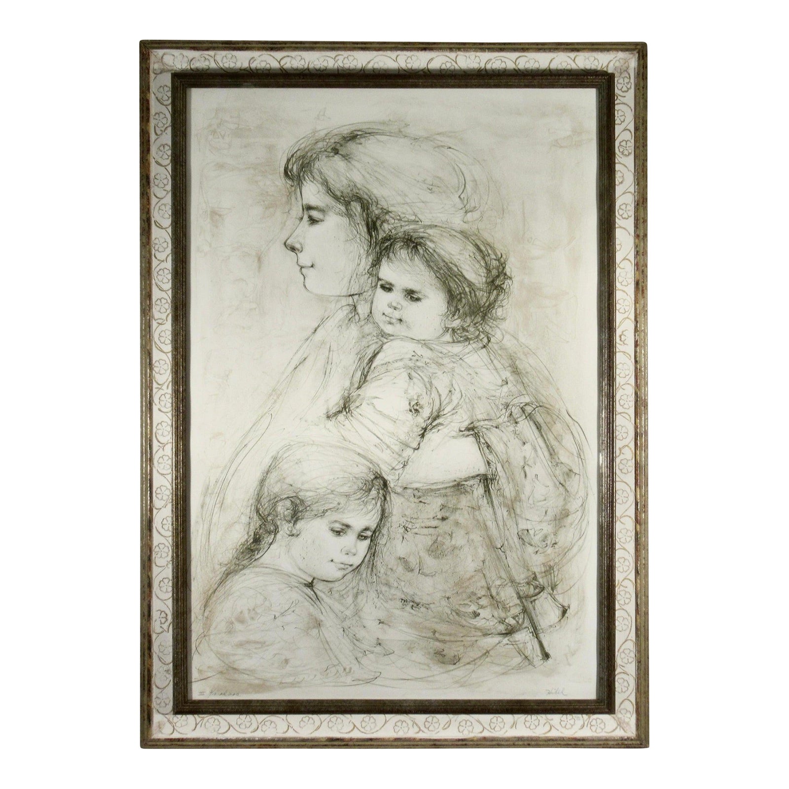 Edna Hibel Mother And Children C. 1970 Original Print | Chairish