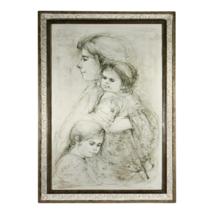 Edna Hibel Mother And Children C. 1970 Original Print