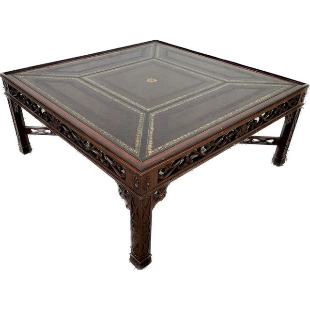 Maitland Smith Chinese Chippendale Square Coffee Table For Sale In Tampa - Image 6 of 8
