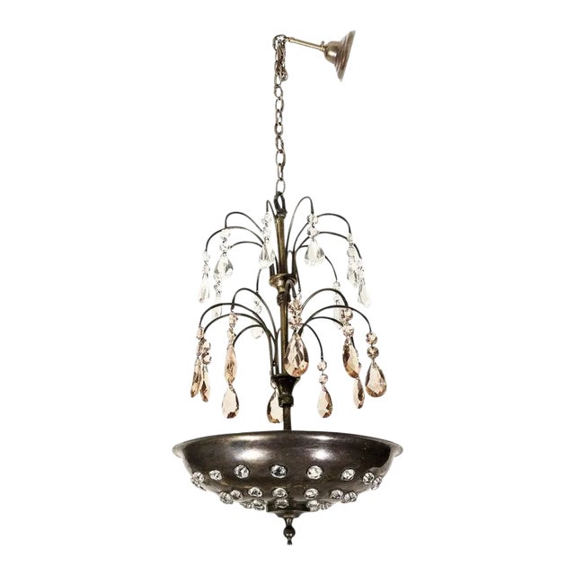 Maison Jansen Attrib "Fountain" Chandelier Art Deco For Sale