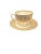 English Vintage Wedgwood Gold Florentine Bone China Leigh Shaped Footed Cups and Saucers for Two - 4 Pieces For Sale - Image 3 of 10