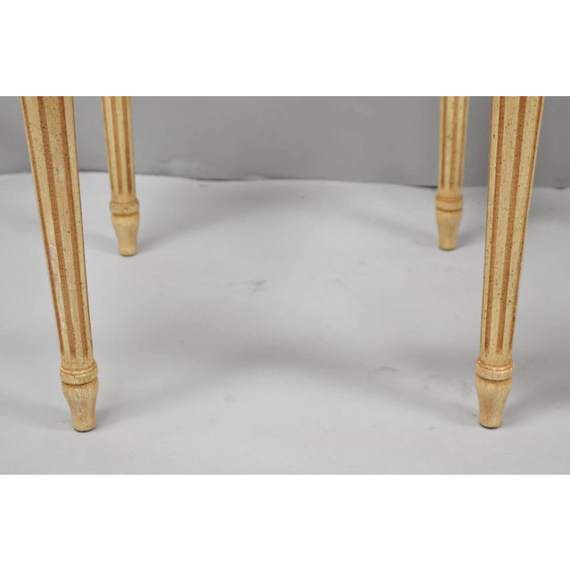 Vintage French Louis XVI Style Pink Marble Top Low Drinks Side Tables - A Pair For Sale In Philadelphia - Image 6 of 16
