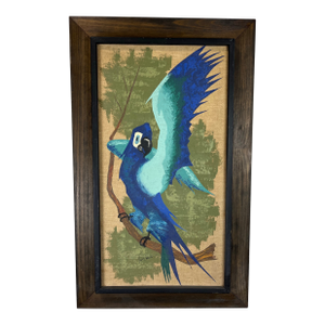 Mid Century Tiki Parrot Painting Van Lowe