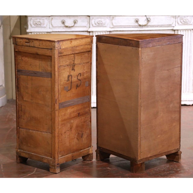 Near Pair of 19th Century French Louis Philippe Walnut Bow Front Corner Cabinets For Sale - Image 18 of 18