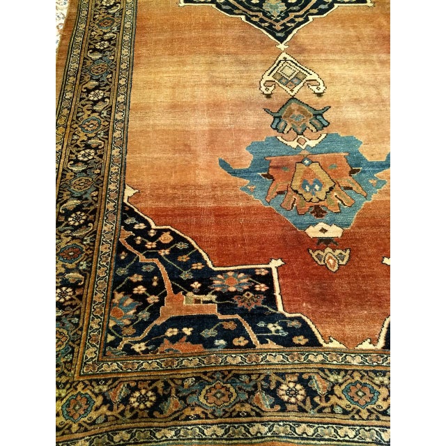 19th Century Persian Bidjar Gallery Rug, Hand-Knotted Wool, Geometric Pattern, Brick-Red & Navy,7x15 For Sale - Image 12 of 16