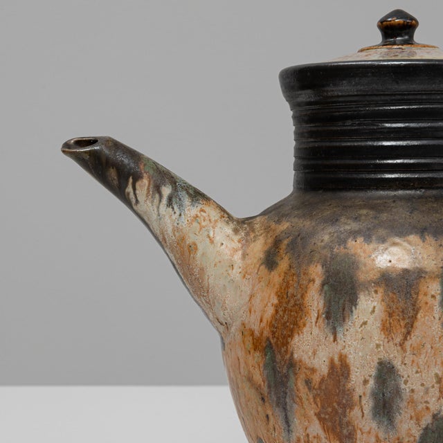 Mid 20th Century German Drip Glaze Ceramic Jug With Lid For Sale - Image 9 of 18