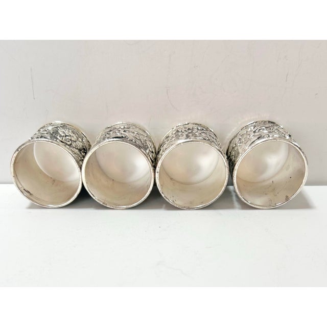 1960s Silver Plated Lions Head Napkin Rings - A Set of 4 For Sale In Louisville - Image 6 of 9