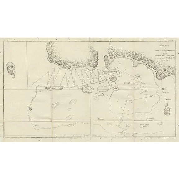 Antique Map of the Harbour of Tongatabu by Cook, 1783 For Sale