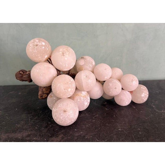 1960s Italian Carved Alabaster Grapes on Natural Wood Vine, Mid-Century For Sale - Image 5 of 5