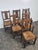 Rustic Straw-Seated Chairs with Carved Rosette and Turned Legs, 1920s, Set of 6 For Sale - Image 3 of 4