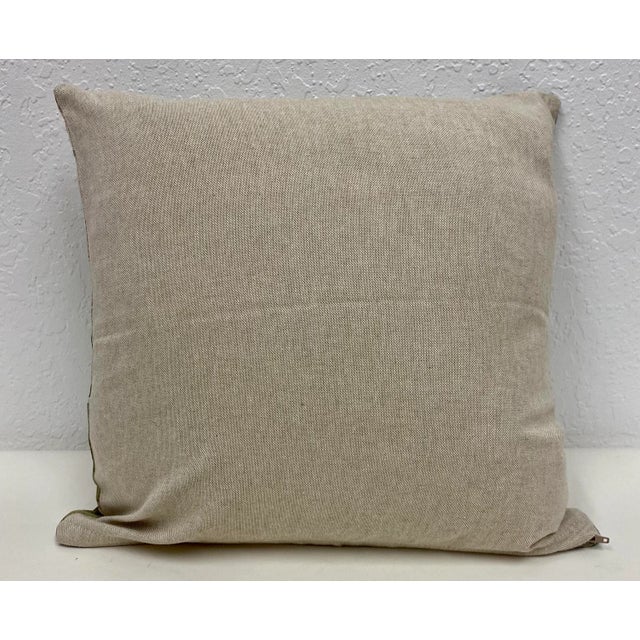 16" Square Pillow Decorated With Festive Partridges in Pear Trees - Made in UK. This pillow was made in Wales, U.K., by a...