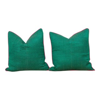 Pair of Aran Dotted Ahir Handloom Pillow For Sale