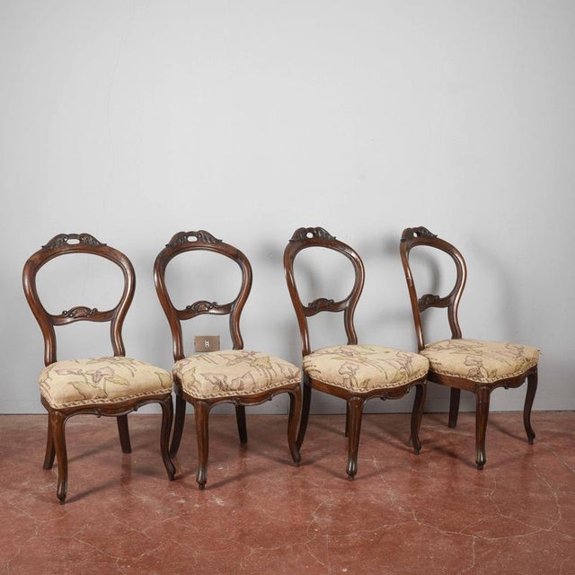 Light Damask Chairs, Set of 4 For Sale - Image 3 of 18