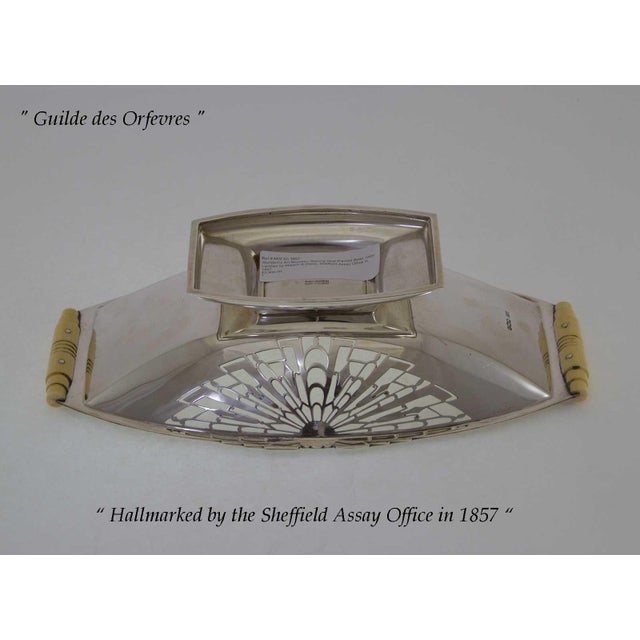 1857 Mappin & Webb. Art Nouveau Sterling Oval Pierced Bowl For Sale - Image 10 of 12