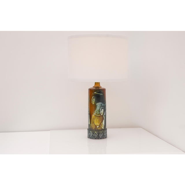 Large Vintage Scandinavian Pottery Table Lamp by Bonnie Rehnqvist, 1970s For Sale - Image 4 of 16
