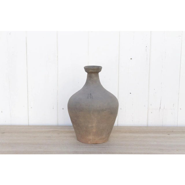 Oxidized Gray Terracotta Amphora Vase For Sale In Los Angeles - Image 6 of 9