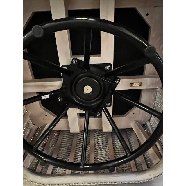 Nautical Palecek Shelby Swivel Lounge Chair in Whitewash For Sale - Image 3 of 6