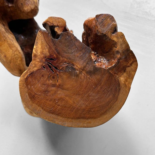 Brown Japanese Tsuge Burl Wood Sculpture, 1920s For Sale - Image 8 of 18