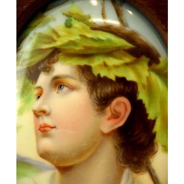 Miniature Painted Porcelain Plaque with Dionysus and Apollo by Max P. Brodel, Germany, 1890s For Sale - Image 10 of 13