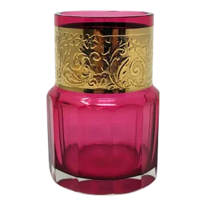 Early 20th Century Moser Cranberry Art Glass Vase