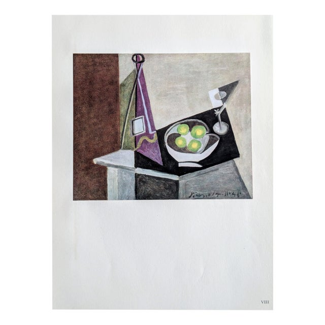 Pablo Picasso, Still Life, Color Offset Lithograph on Pur de Marais Fil Paper, 1943 For Sale