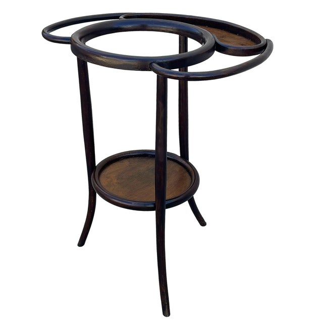 Victorian Vienna Secession Bent Oak Wash Shaving Stand Attributed to Thonet For Sale - Image 3 of 7