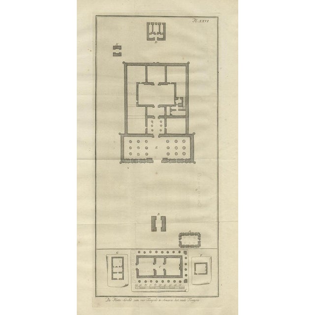 Paper Antique Plans of Amara and Tentyra Temples by Cornelis de Bruijn, 1710 For Sale - Image 7 of 10