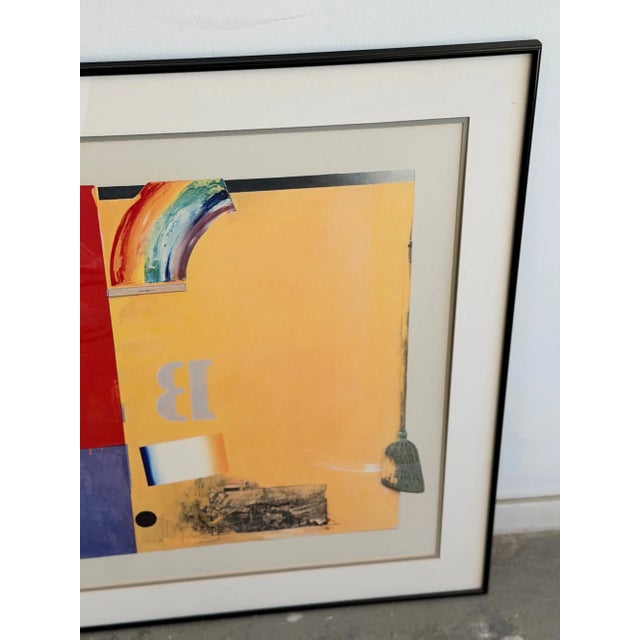 W60.25 D1 H30.75 Jasper John’s very own untitled piece from 1965 framed and printed. Print is vintage shows minimal to...