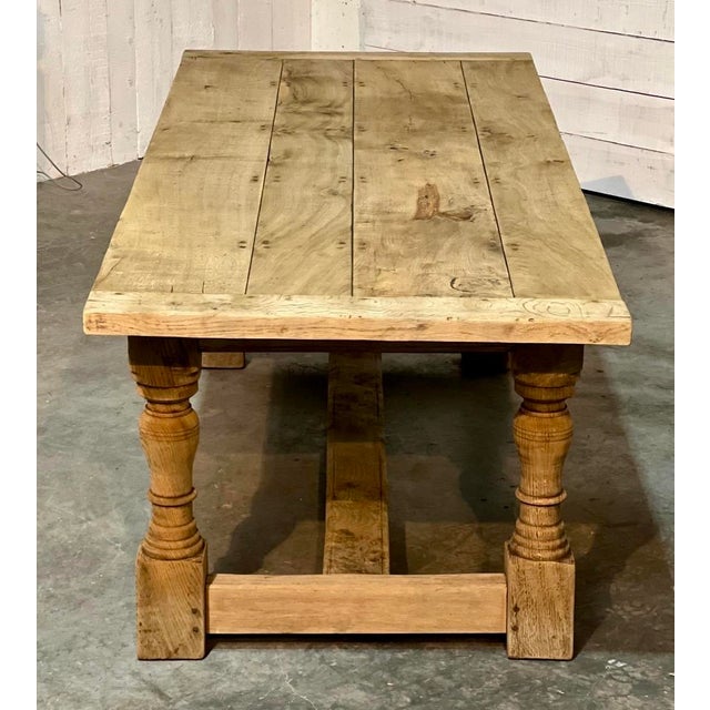 Bleached Oak Farmhouse Dining Table, 1925 For Sale - Image 16 of 18