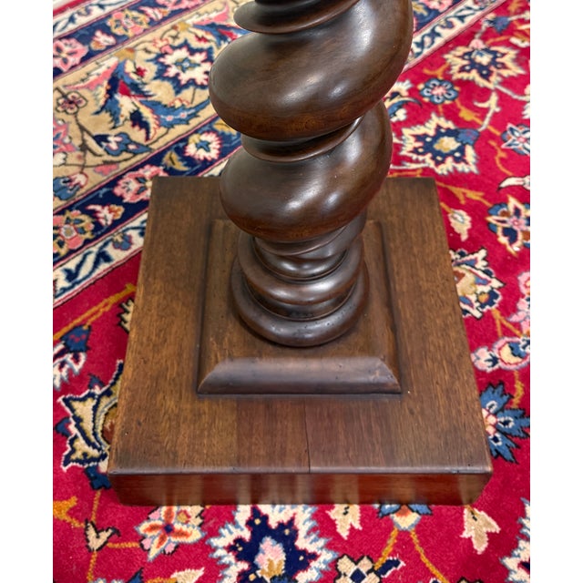 Antique Pair French Louis XIII Barley Twist Pedestals Plant Stands Oak 33" T For Sale - Image 14 of 18
