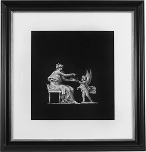 Seated Venus & Cupid, 19th Century, Antique Gouache Painting