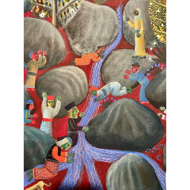 "The Valley of Living Waters" (1970) Original oil on canvas painting by Tamás Galambos (b. 1939) Aprox. dimensions:...