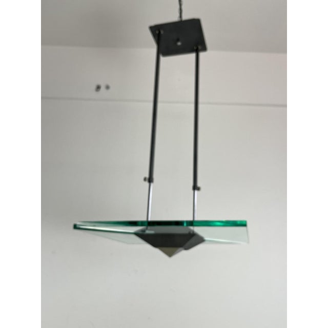 Italian Nile Green Murano Glass Hanging Light, 1980s For Sale - Image 14 of 15