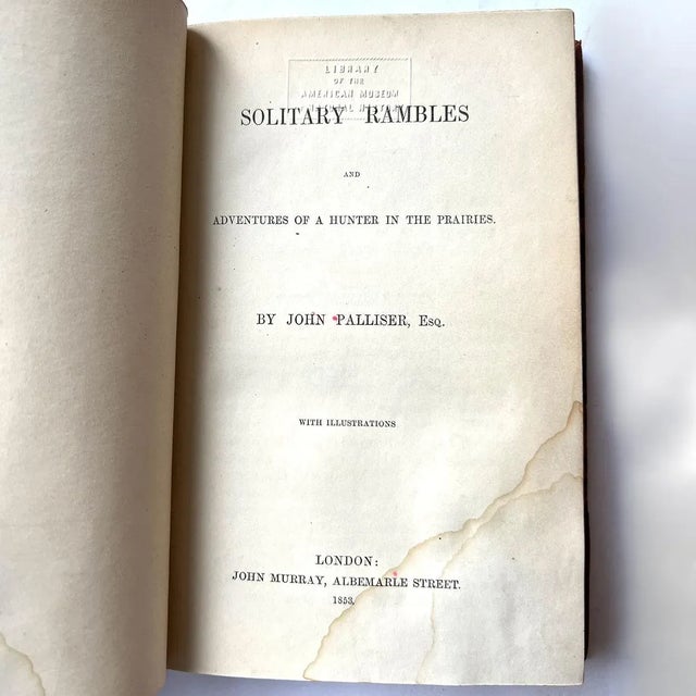 Animal Skin 19th Century Book: Solitary Rambles and Adventures of a Hunter by John Palliser For Sale - Image 7 of 12