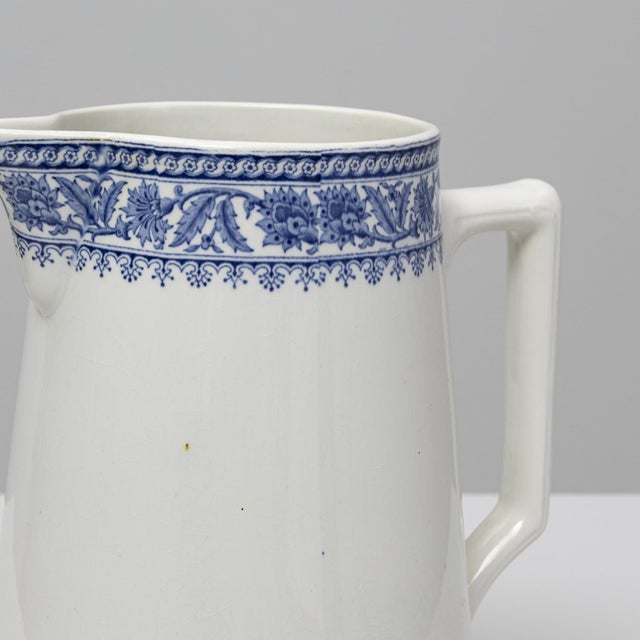 20th Century Belgian Blue Chinoiserie Ceramic Pitcher For Sale In Greensboro - Image 6 of 18