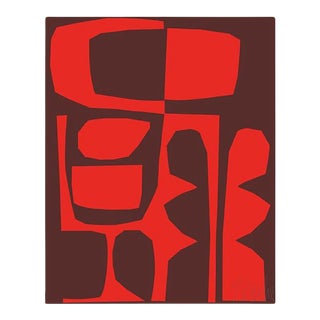 Red on Deep Red Fine Art Print 30" X 38" by Liz Roache For Sale