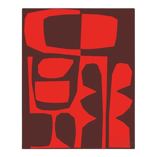 Red on Deep Red Fine Art Print 30" X 38" by Liz Roache For Sale