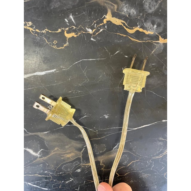 1970s Pierre Cardin Style Brass Wave Table Lamps With Black Lamp Shades, Pair For Sale In Saint Louis - Image 6 of 7