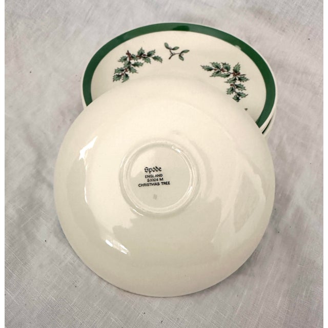 Spode Spode "Christmas Tree" Cup & Saucer Set of 8 For Sale - Image 4 of 11
