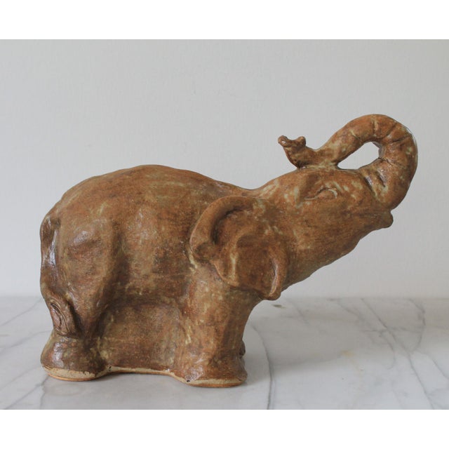 Vintage Studio Art Pottery Elephant Sculpture For Sale In Milwaukee - Image 6 of 11