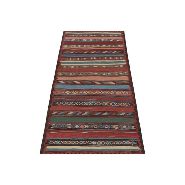 1950s Vintage Shahsavan Persian Kilim in Polychromatic Patterns by Rug & Kilim For Sale - Image 5 of 7